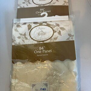 NEW Vintage Keeco Handmade Collection Curtain Panels Pair 42"X84" Natural Leaves